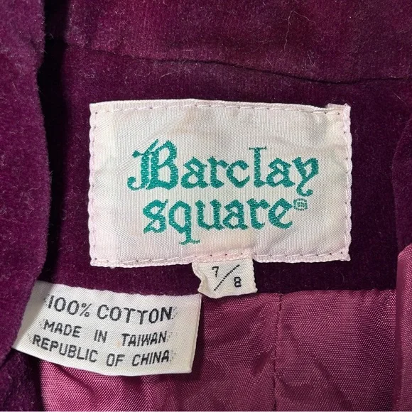 Barclay Square Burgundy Color Corduroy Blazer Size 8 - Picture 7 of 7